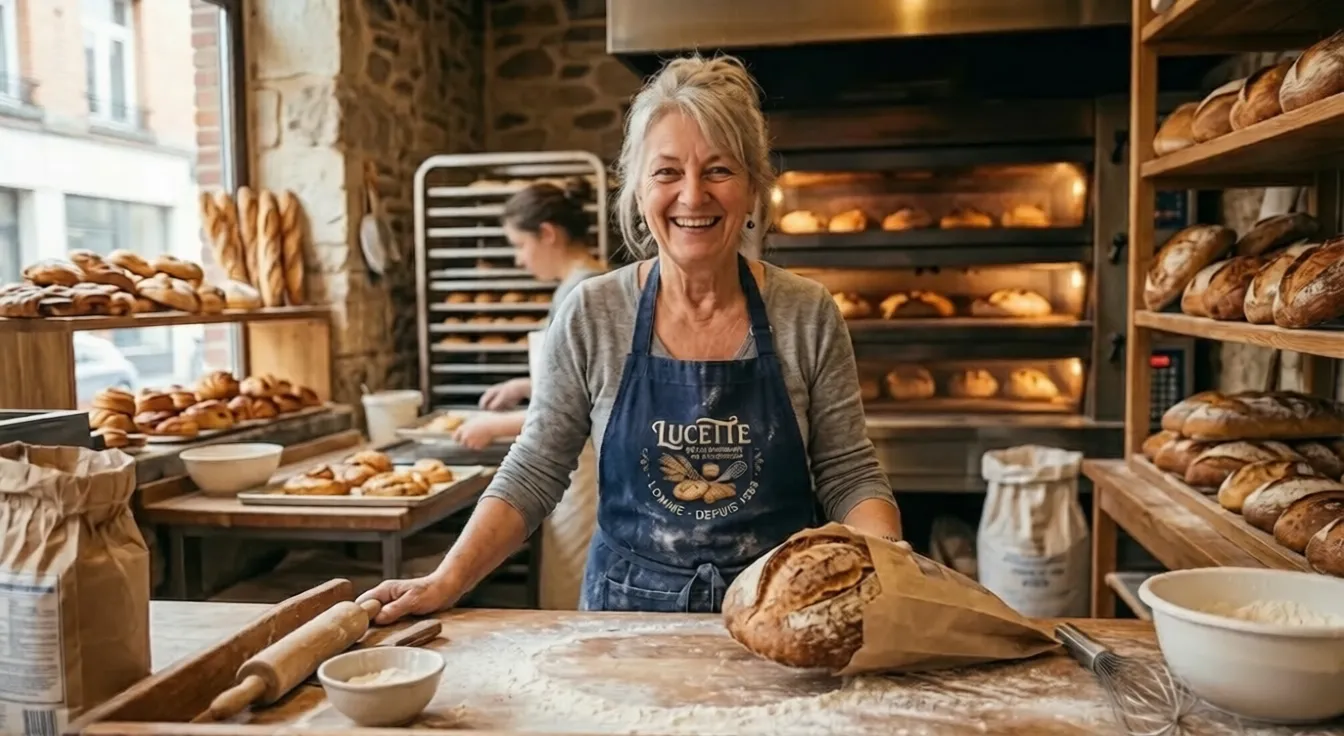 Lucette dans sa boulangerie à Lomme